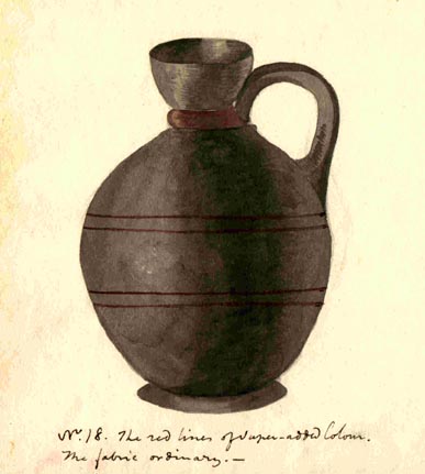 (18) Jug with four red lines
